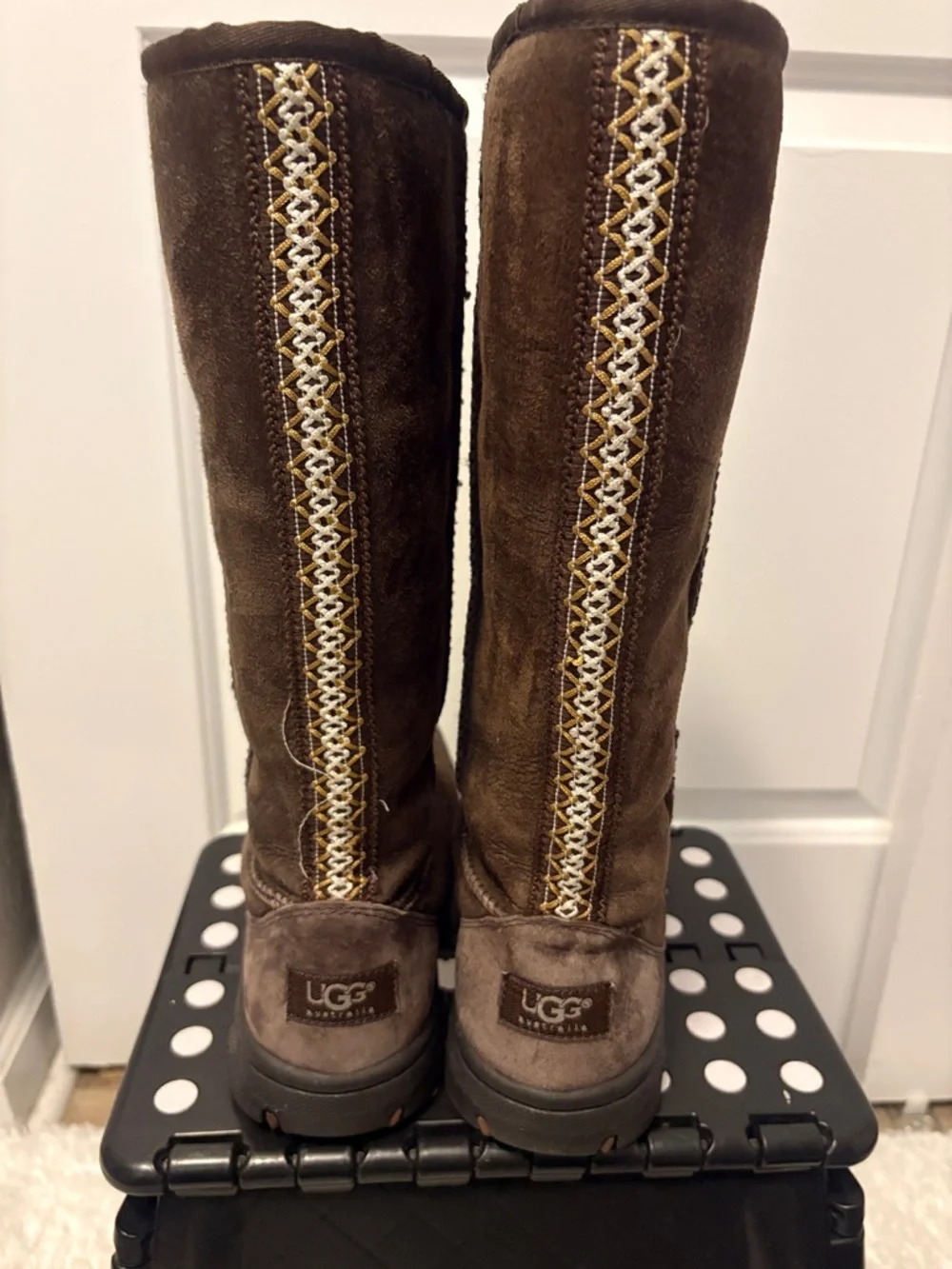 UGG Tall Brown Suede Boots - Picture 3 of 5